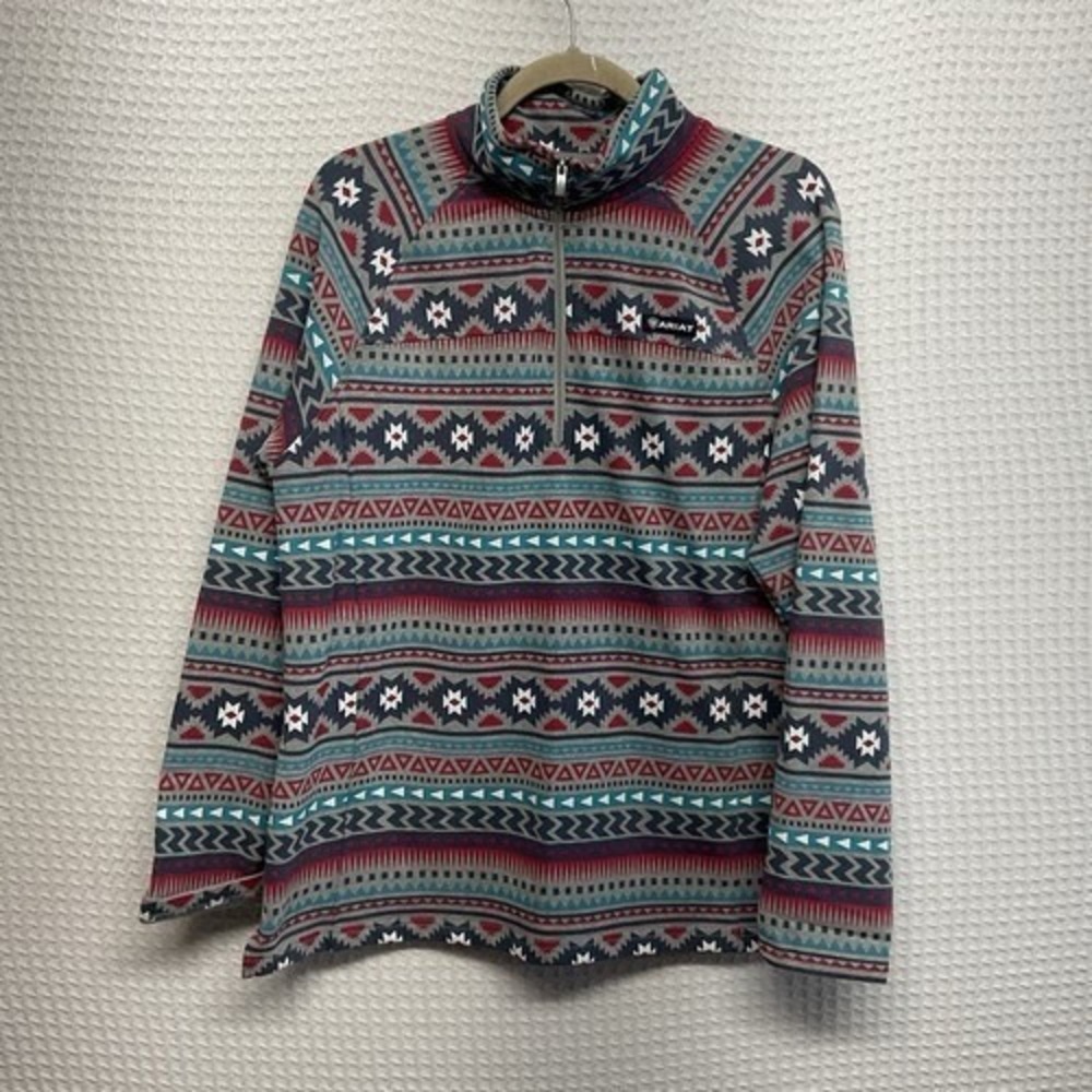 NWOT Ariat Real Aztec Western Cowgirl 1/2 Zip‎ MockNeck Sweatshirt Women L China